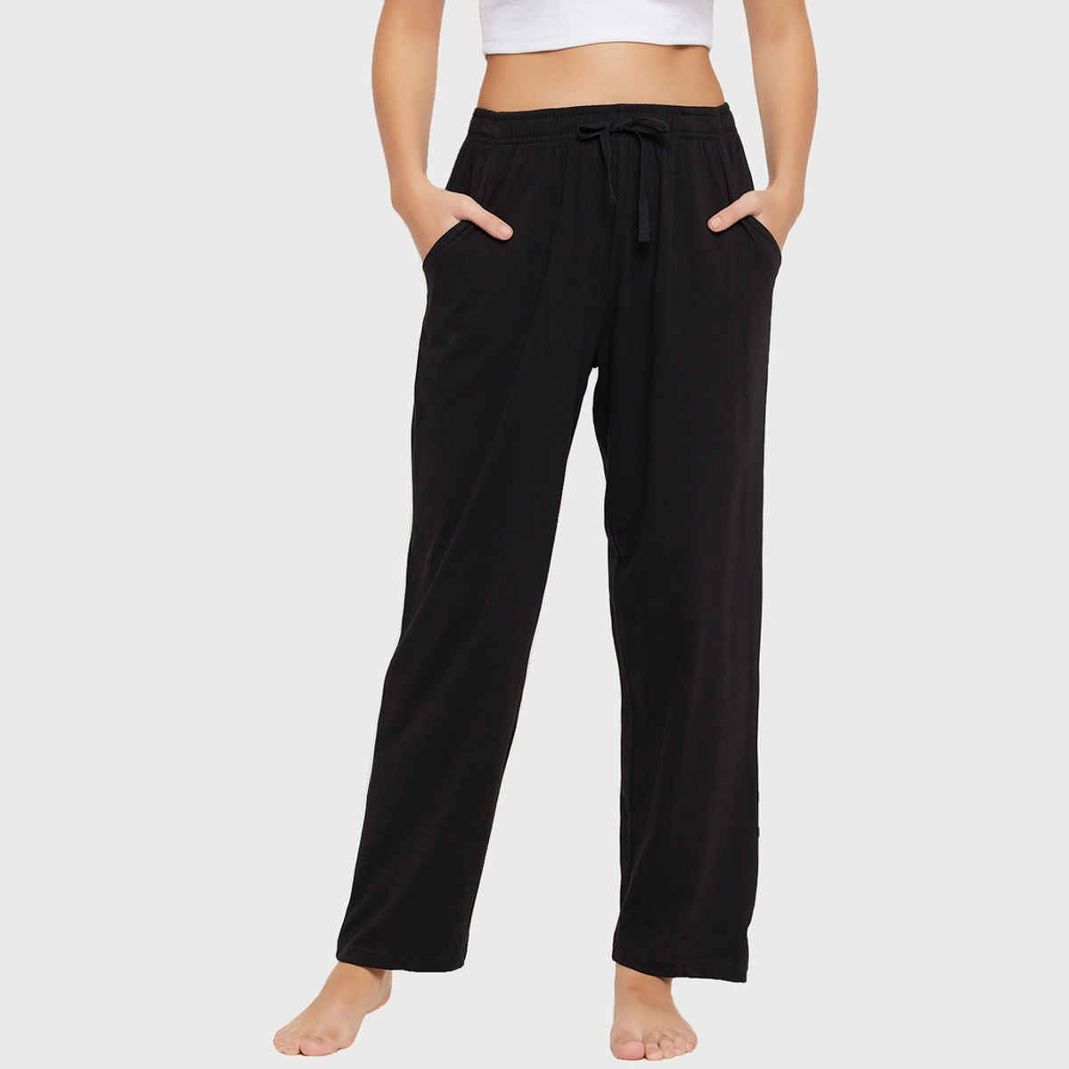 Clovia Women's Cotton Rich Pyjama | Black - S