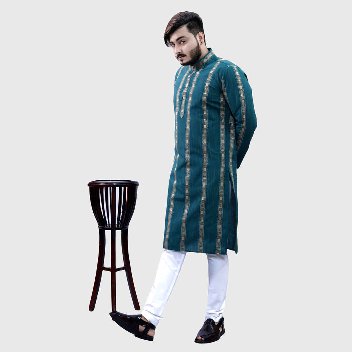 Tibra Collection Men Kurta - Ocean | Cotton Blend | S