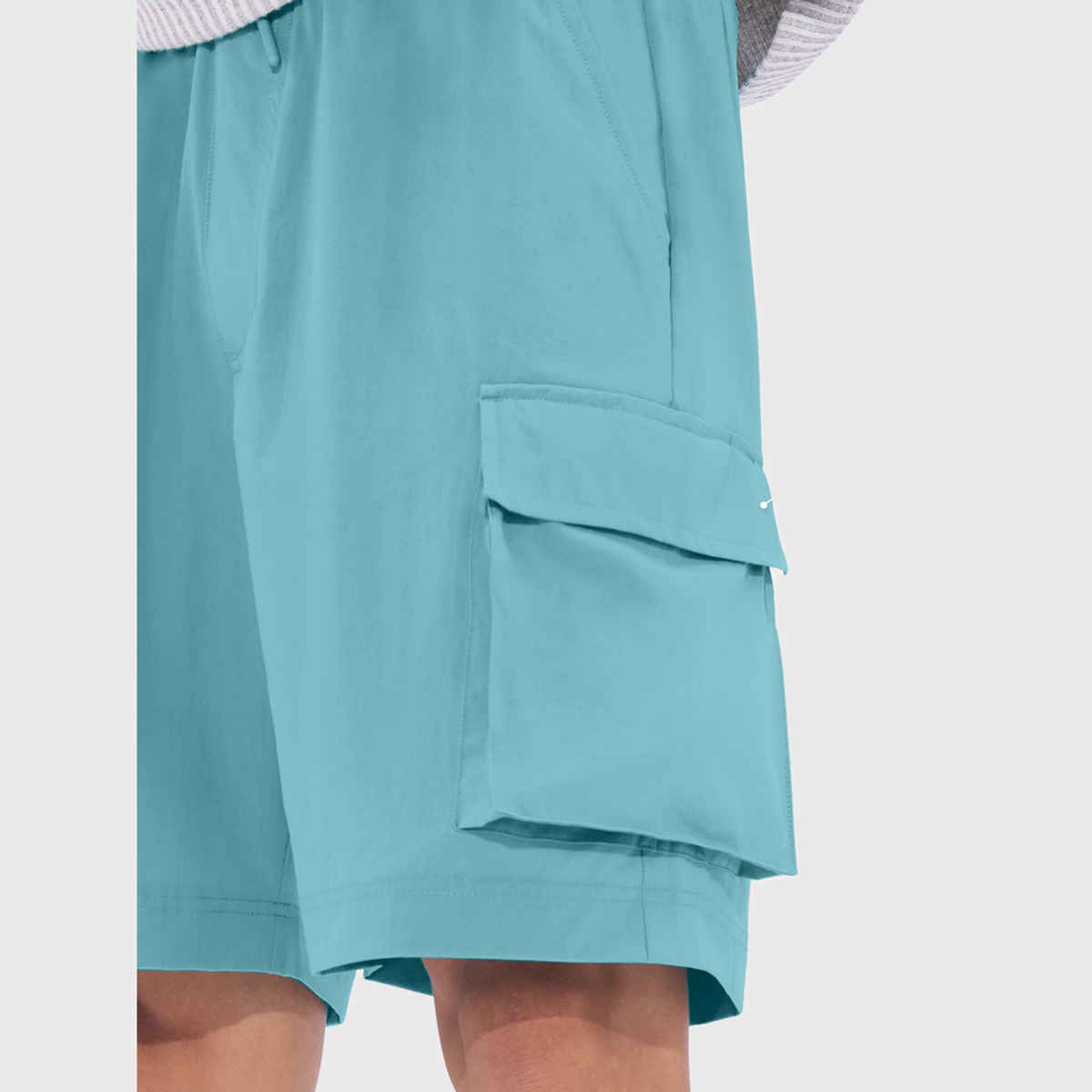 The Souled Store Solids Men's Cargo Shorts | Aqua Blue - M