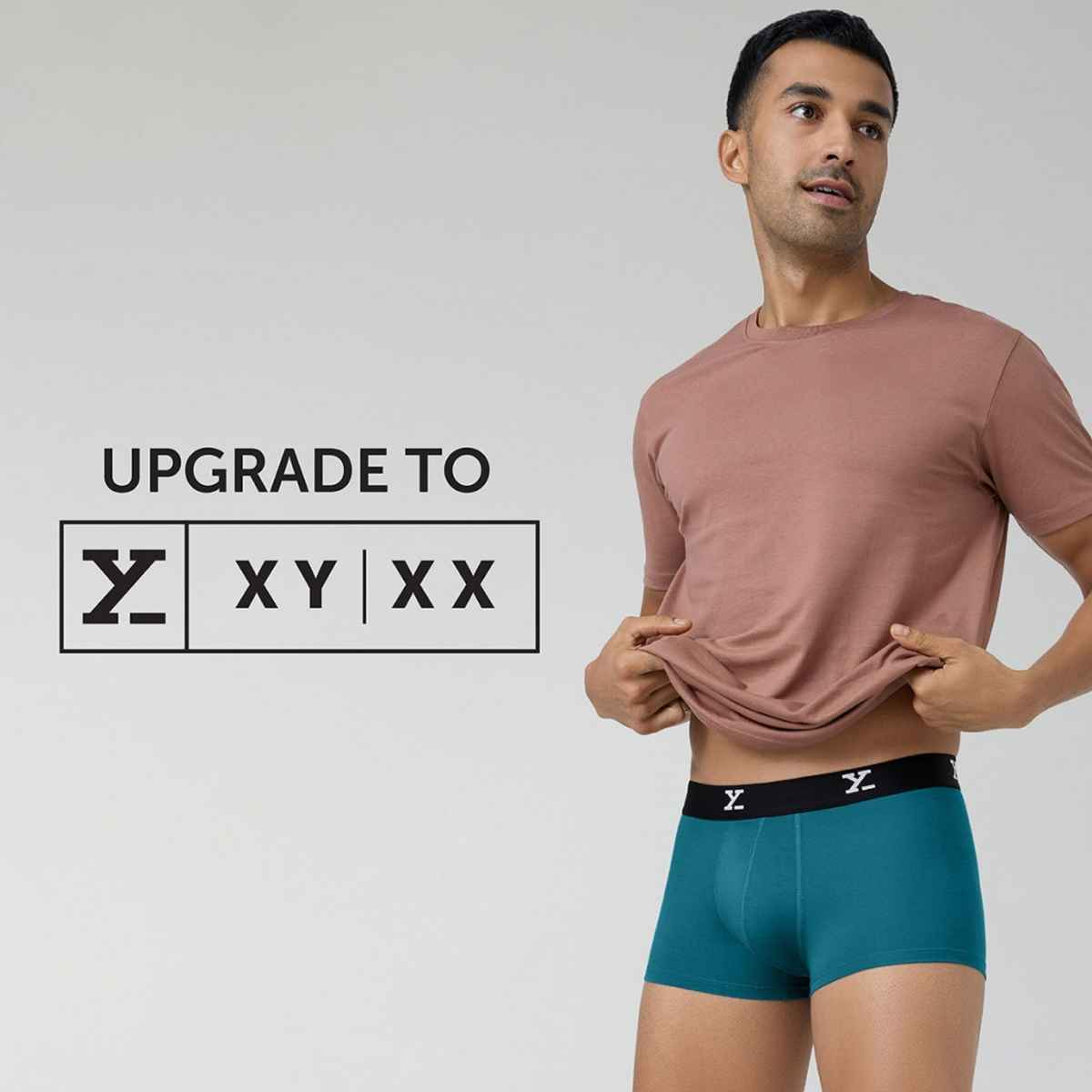 XYXX Men's Ace Modal Solid Trunks Pack of 2, Blue & Grey| XL