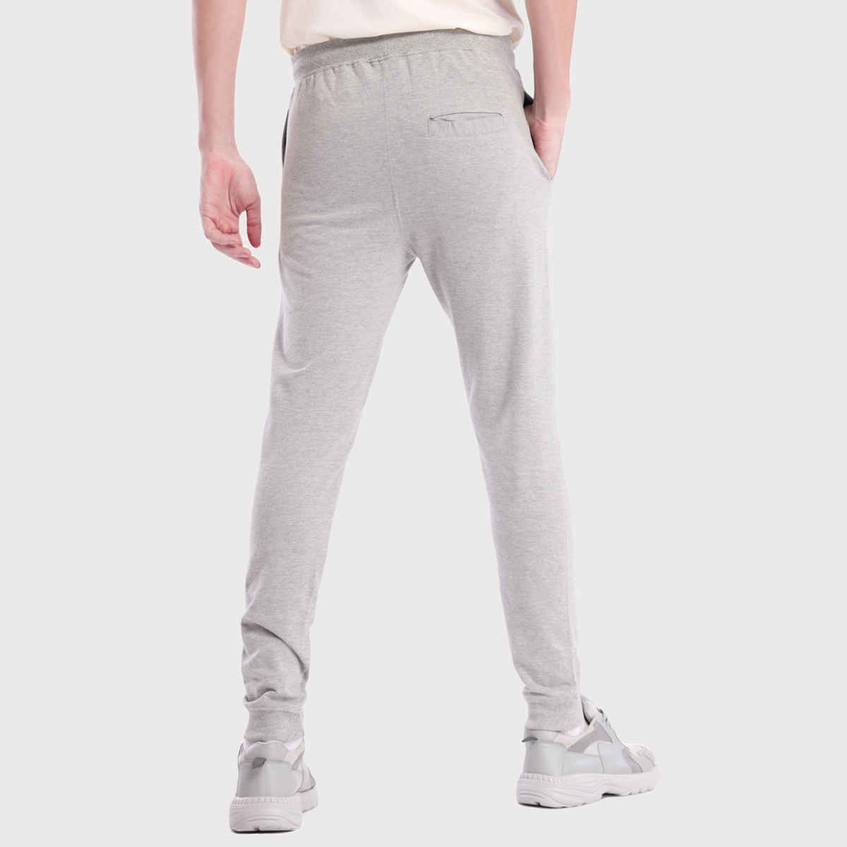 Nobero Men's Zip Pocket Joggers | Grey Melange - M
