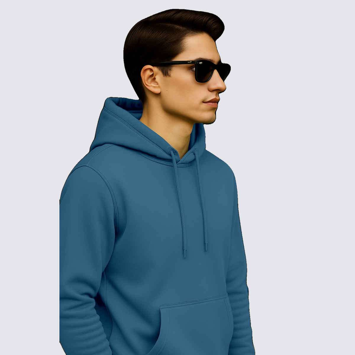 Ftx Men's Solid Regular Fit Full Sleeve Hoodie With Kangaroo Pocket Fleece Sweatshirt | Ice Blue - M