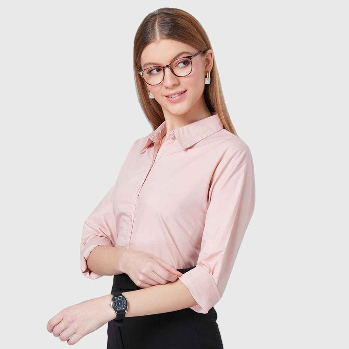 Style Quotient Women Nude-Coloured Smart Formal Shirt-S