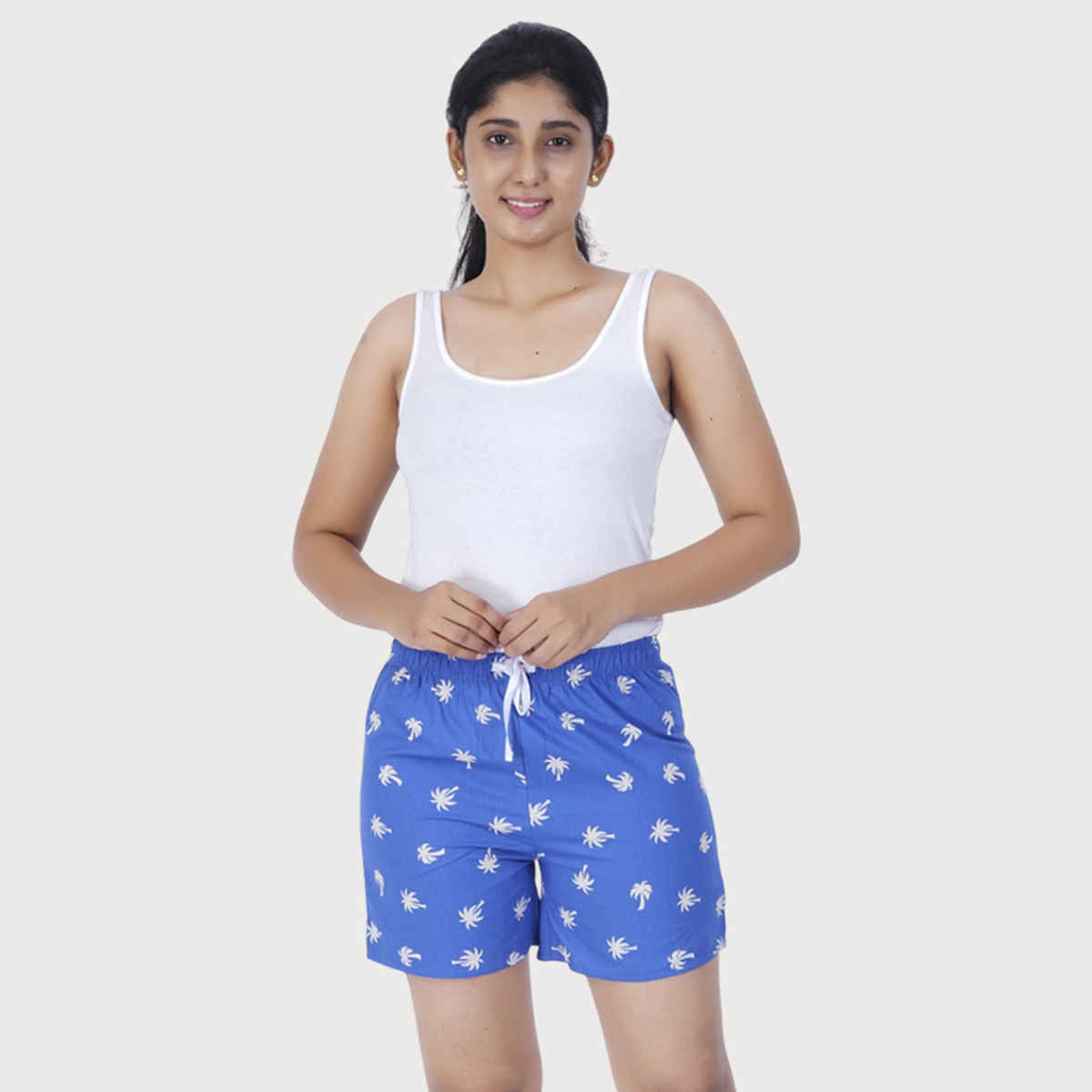 Happy Bunny Women's 100% Pure Soft Cotton Shorts | Blue - S