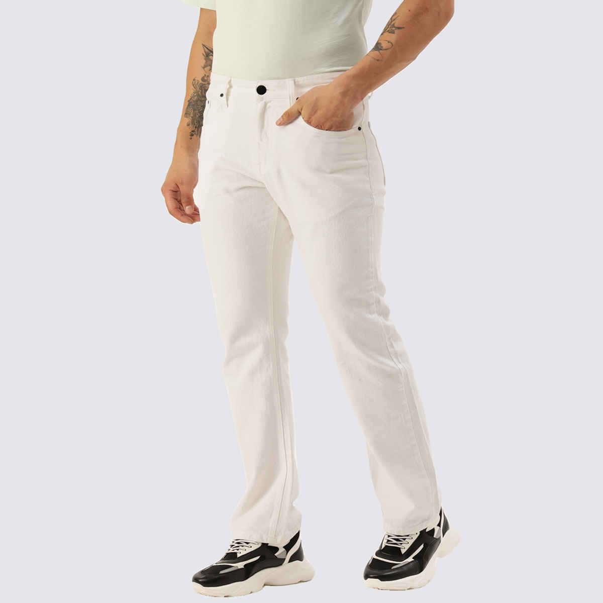Bene Kleed Men's Bootcut Jeans | White - 34