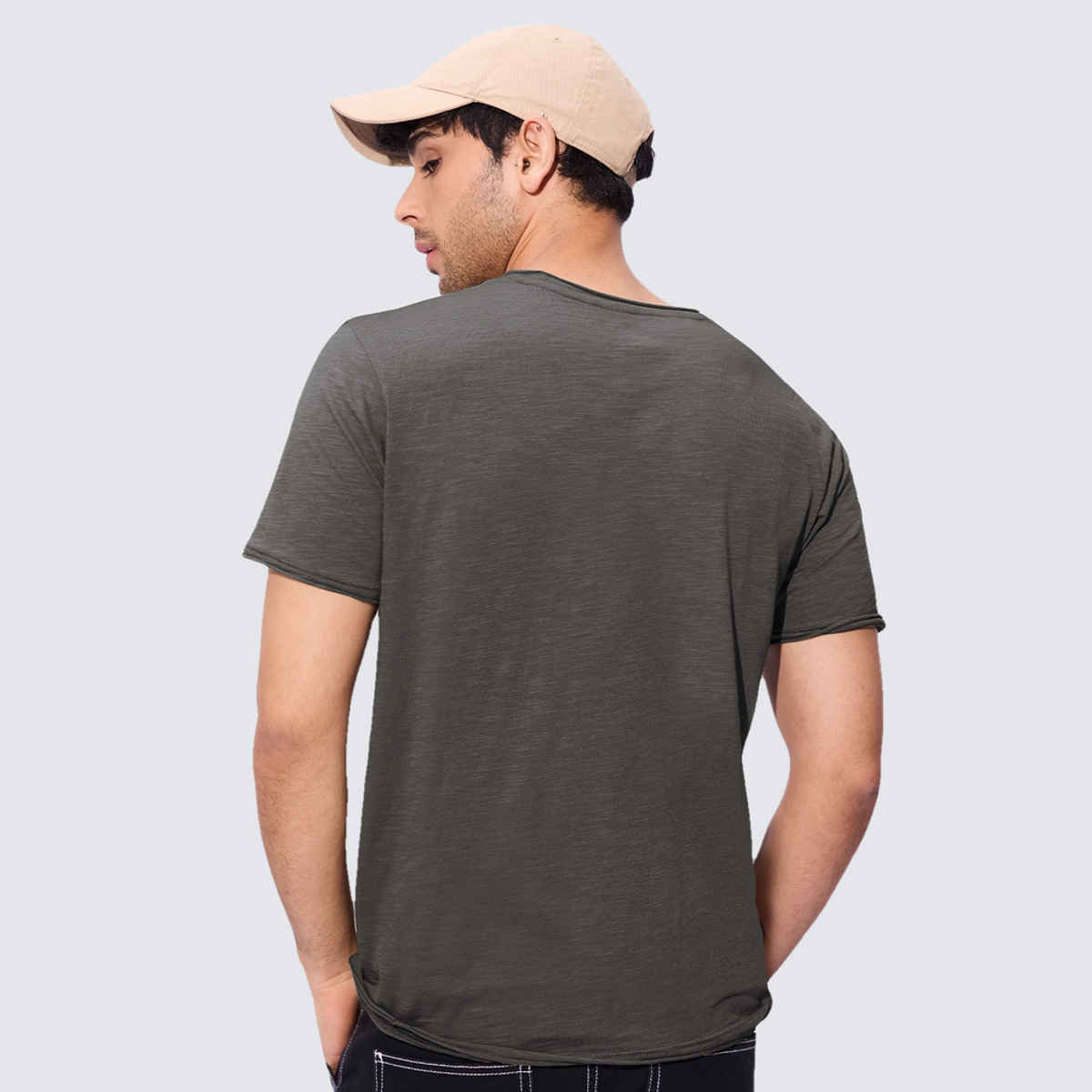 The Souled Store Men's Regular Rockstar T-Shirt- Graphite Grey T-Shirts | Grey | S