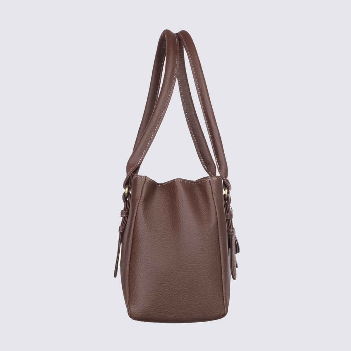 Fostelo Women's Vegan Leather River Side Handbag Shoulder Bag Ladies Purse | Brown - Large