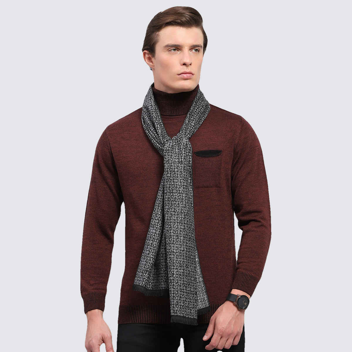 Monte Carlo Men's Acrylic Blend Muffler | Black - Free Size