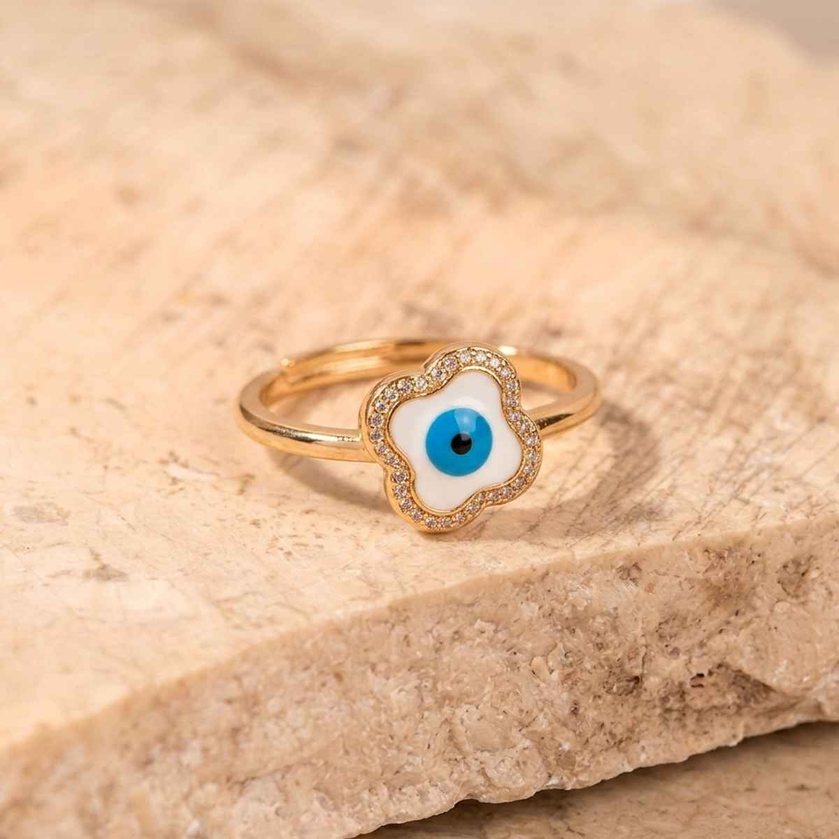 SALTY Evil Eye Charm Necklace and Ring Jewellery Set
