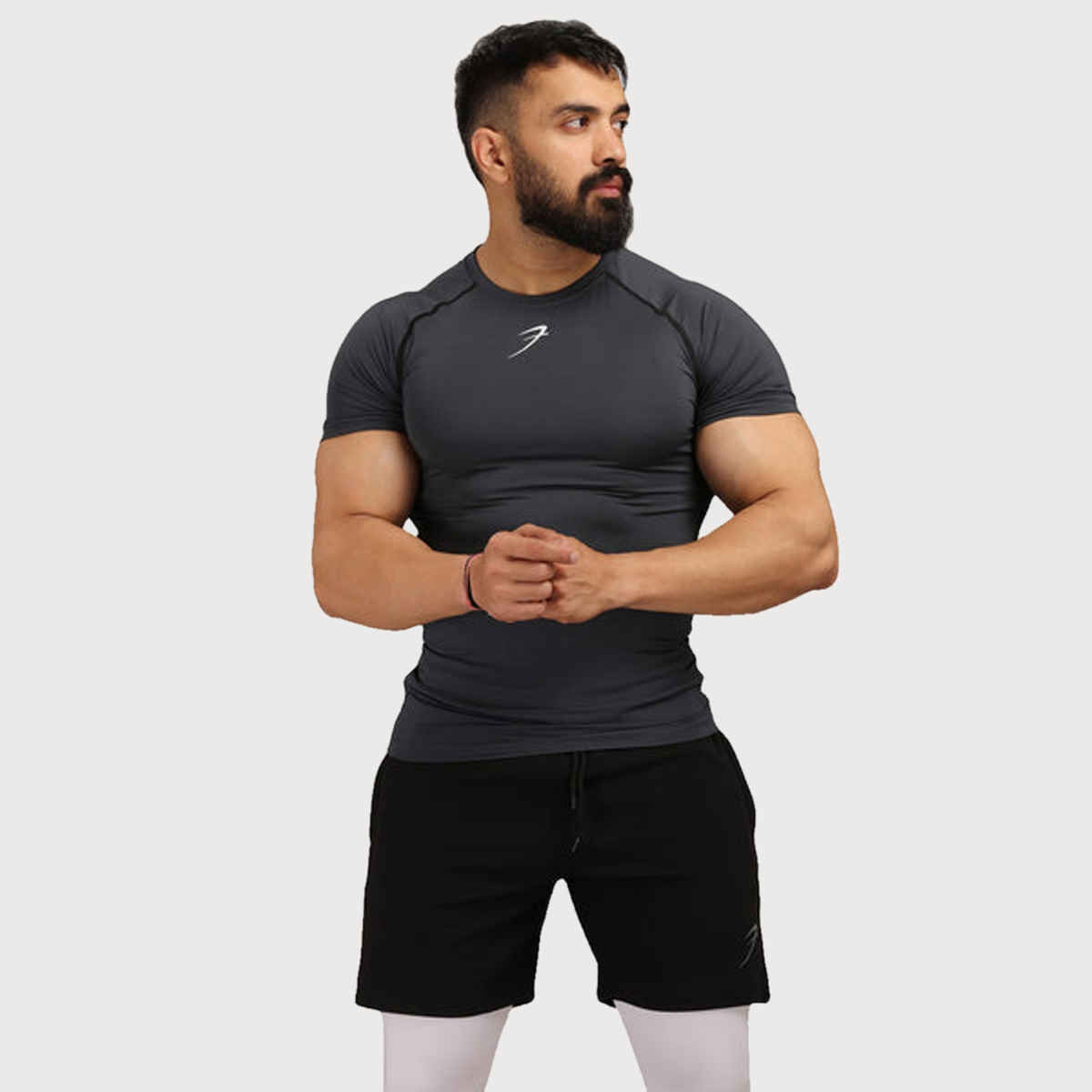 Fuaark Men's Compression GYM T-shirt | Grey - S