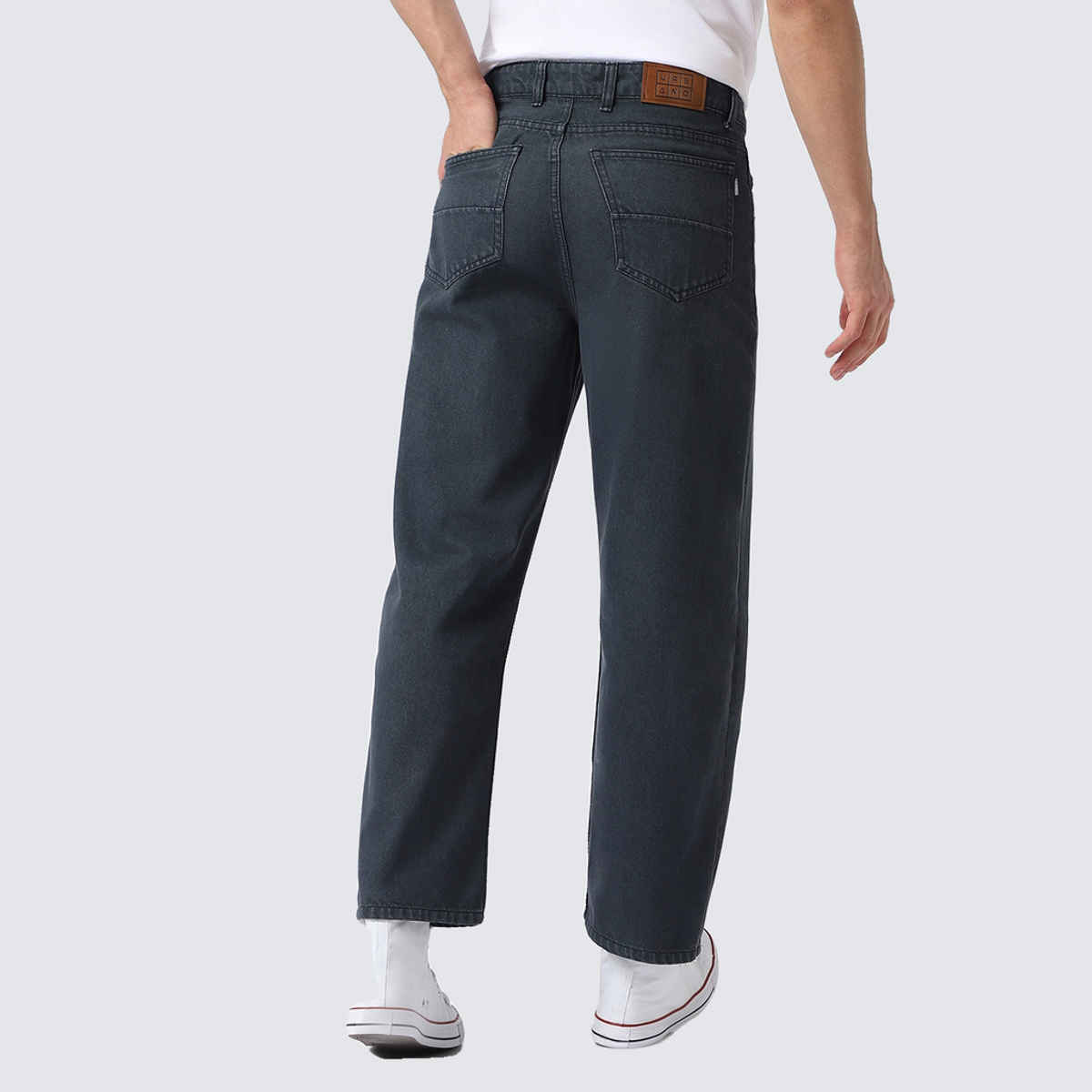 Urbano Fashion Men's Jeans Loose Baggy Fit Washed Non-Stretchable | Grey | 28