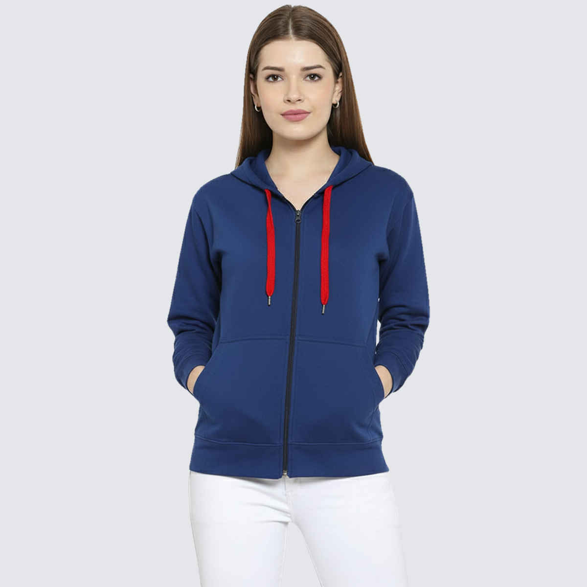 SCOTT INTERNATIONAL Women's Winter Hoodie with Zipper | 2024-SSLZ-W-RB | Royal Blue - L