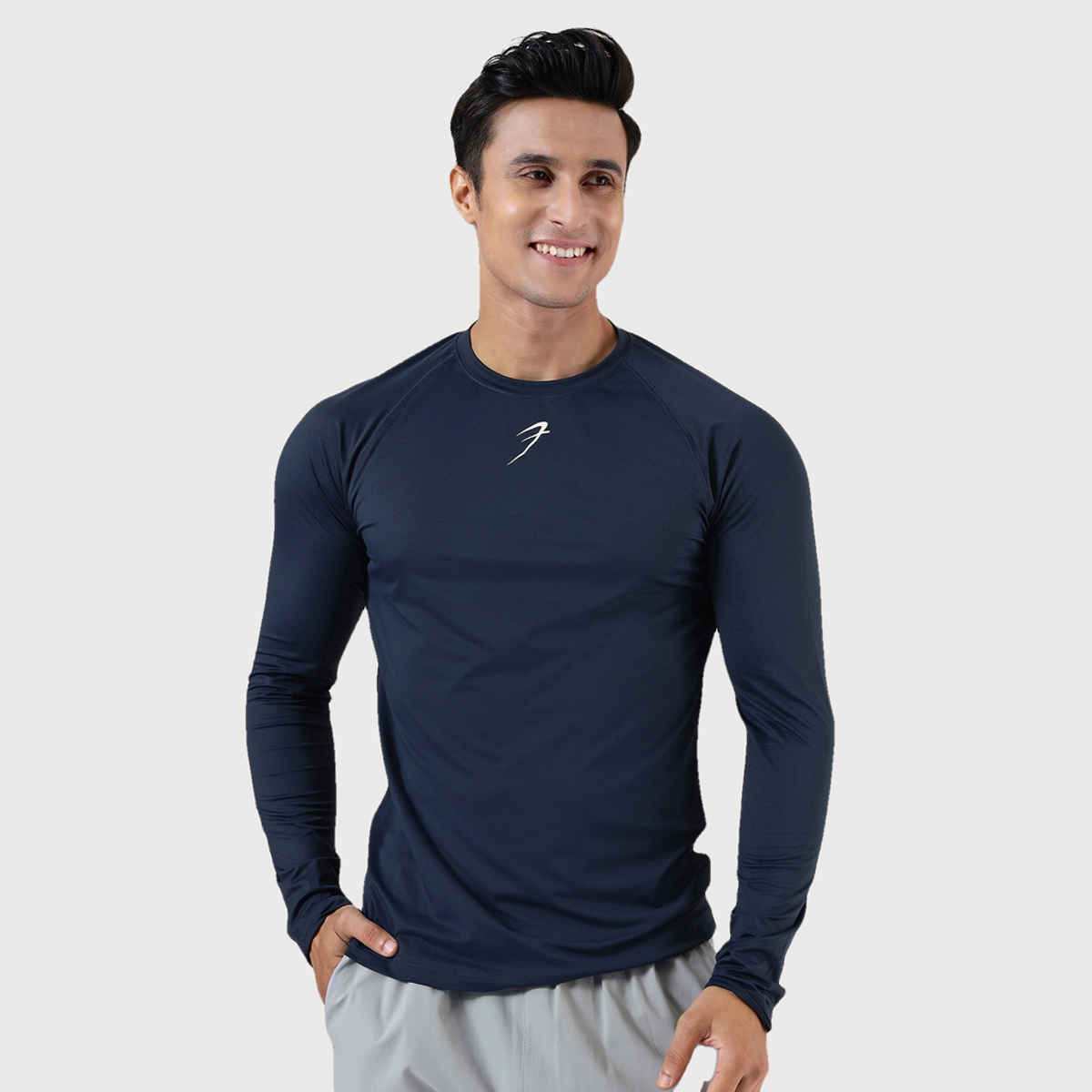 Fuaark Men's Core Full Sleeve GYM T-shirt | Navy - XL