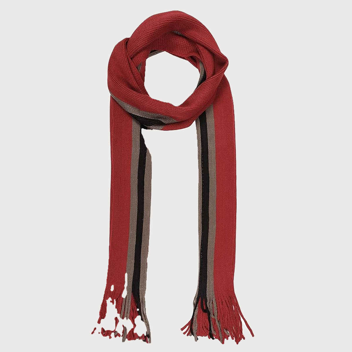 Fabseasons Unisex Solid Acrylic Wool Muffler | Red