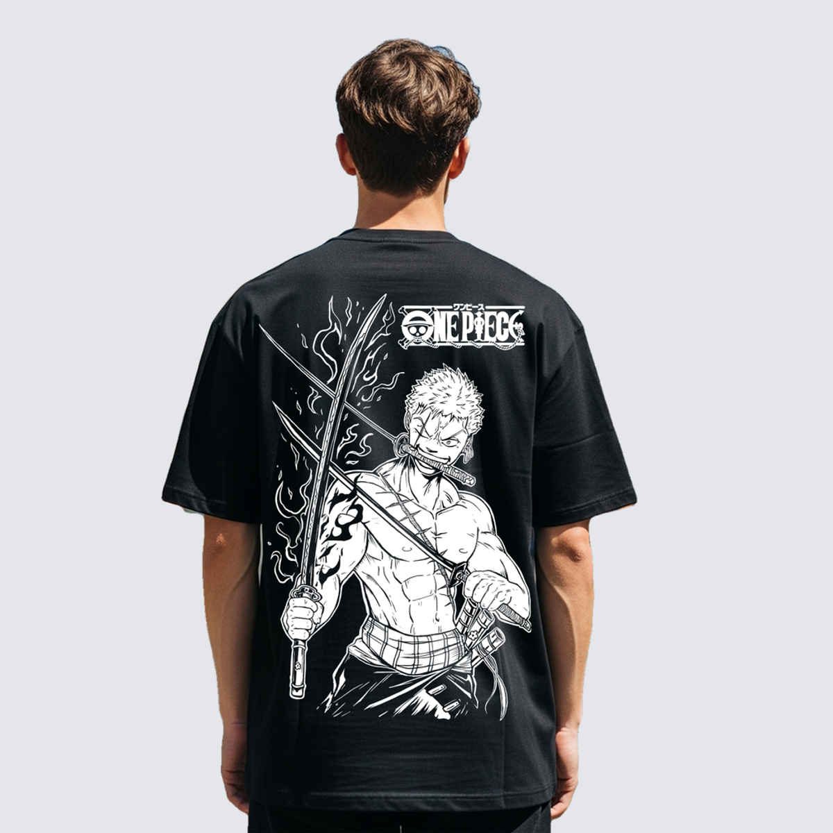 BENNY BROOKS Men's Round Neck half sleeve Oversized T-shirt |AA(ARN)BLACK137 | Black - L