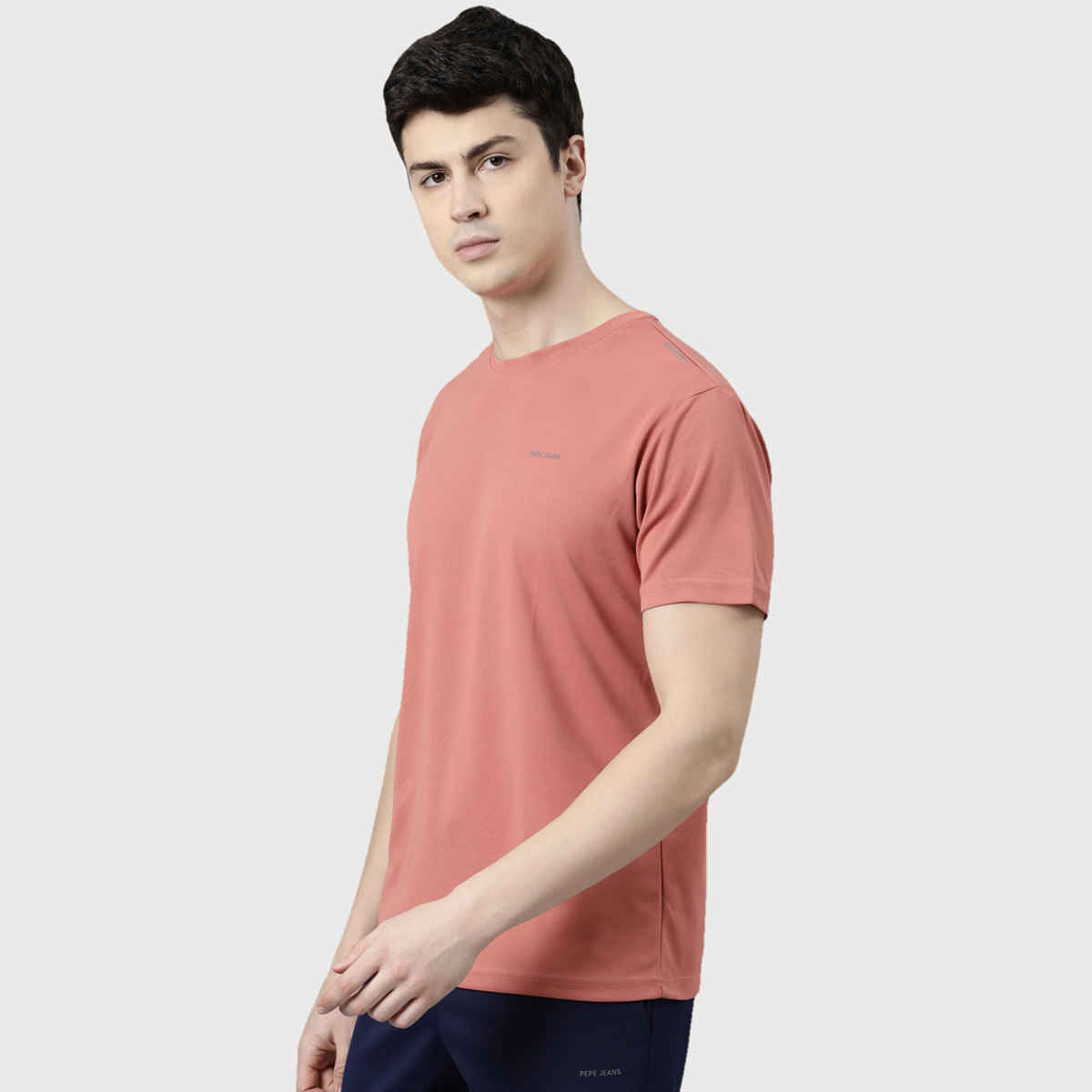 Pepe Jeans Mens Dusty Pink Dry Fit T-Shirt - Pack of 1 (S) Comfort Fit, Soft Fabric, Breathable