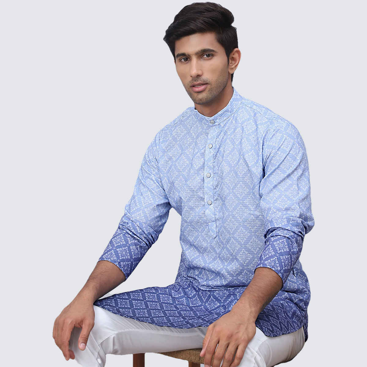 Jompers Men Kurta Only Ko 5074Blue S