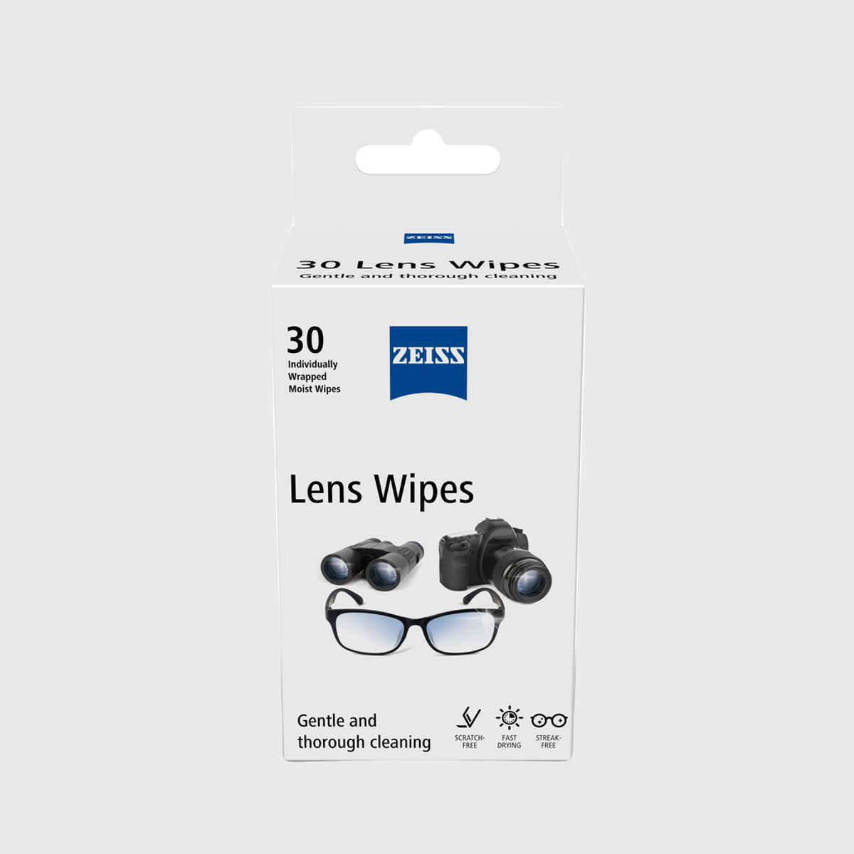 ZEISS Lens Wipes 30ct - Lens Cleaner for Spectacles, Eyeglasses, Sunglasses and Camera Lenses