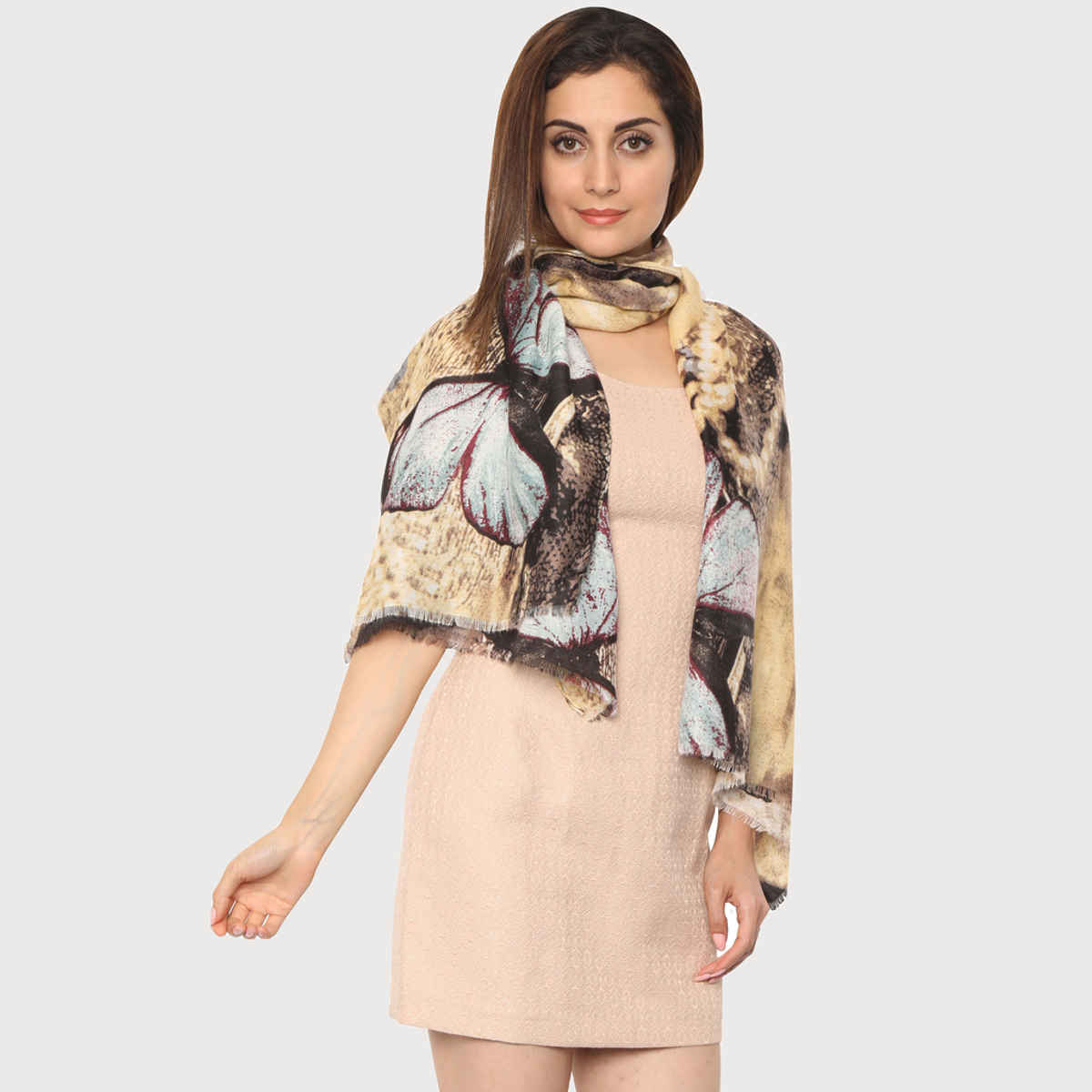 Fabseasons Women's Printed Scarf | Yellow - One Size
