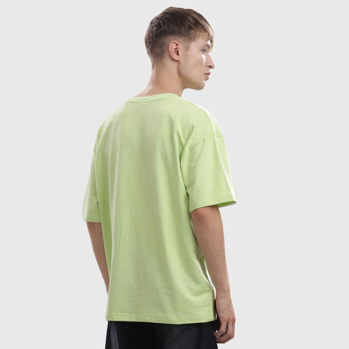 OUTLAWS Men's 100% Cotton Oversized T-Shirt | Half Sleeves | Round Neck | Neon - S
