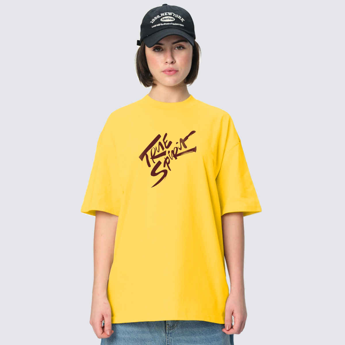 De Tees Women's Oversize Imagine T-shirt | Yellow - S