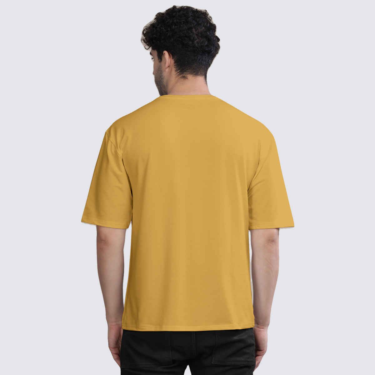 Bullmer Men's Oversized T-shirt Front Printed | Mustard | L