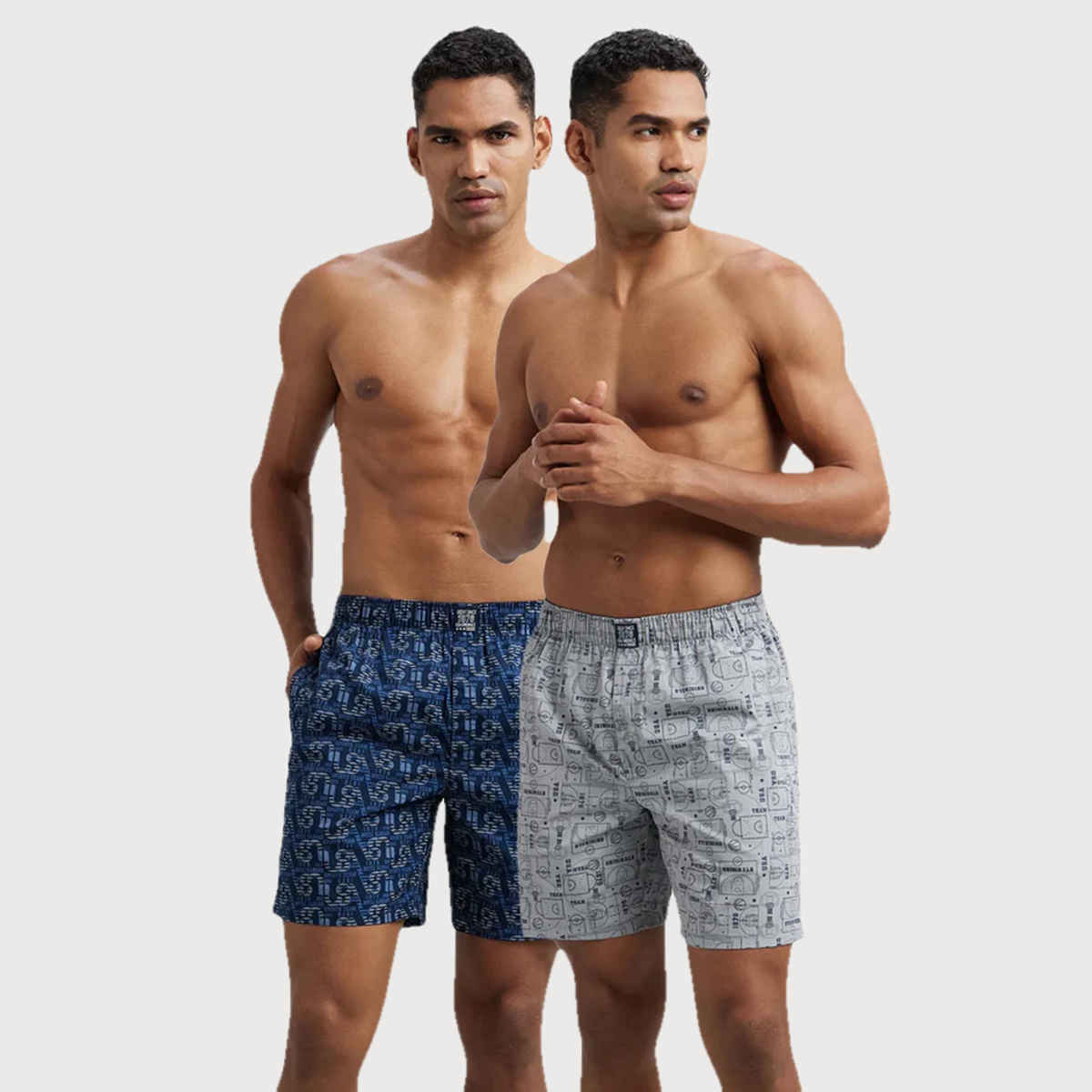 Jockey US57 Men's Super Combed Cotton Woven Printed Underwear Boxer|Side Pocket|PO2 | Multi Colour-XL