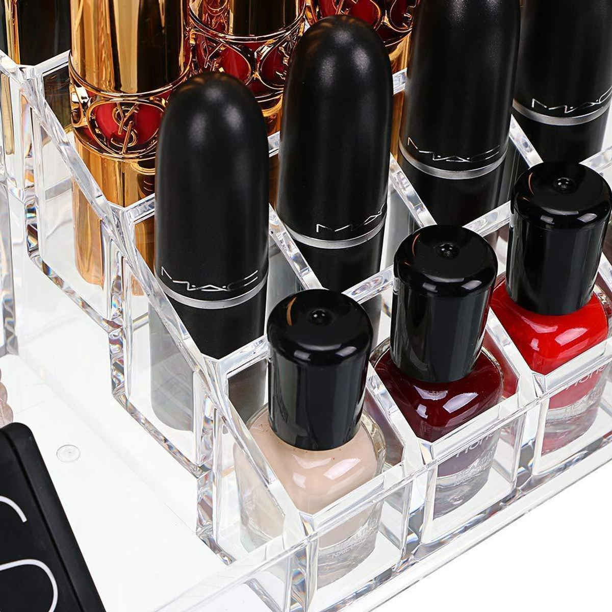 Clazkit 16-Grid Makeup Organizer Multipurpose Stand For Brushes, Lipstick, Jewelry & More