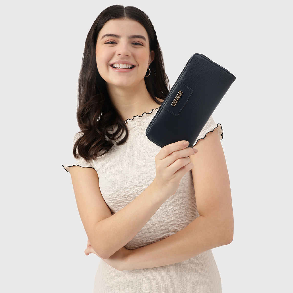 Fastrack Zip Around Wallet for Women | Navy