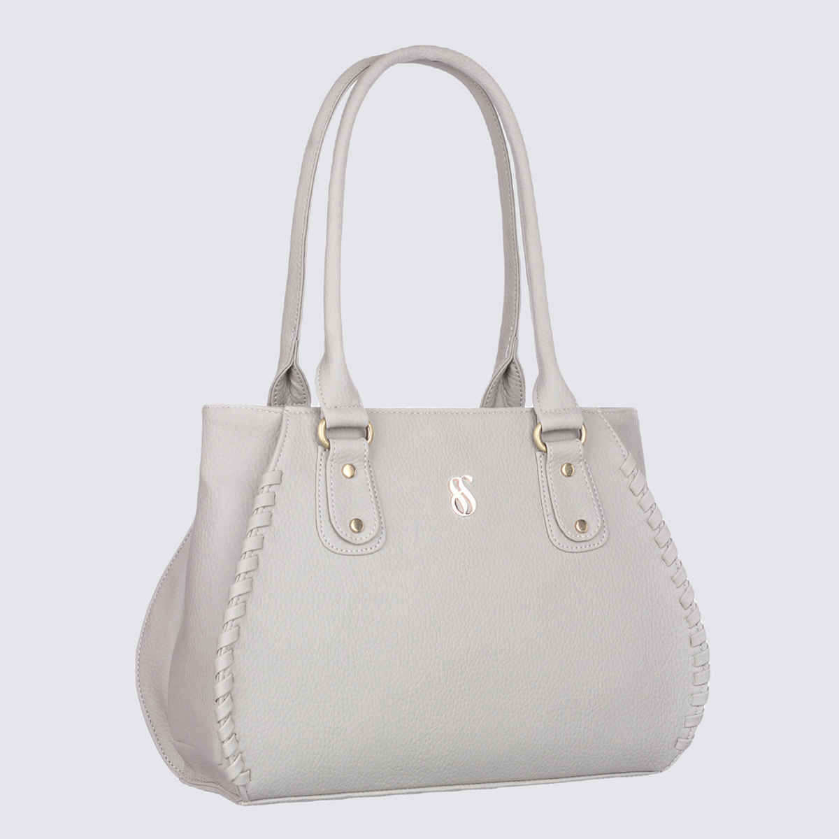 Fostelo Women's Vegan Leather Buenos Luxe Shoulder Bag | Ladies Purse Handbag | Grey - Large