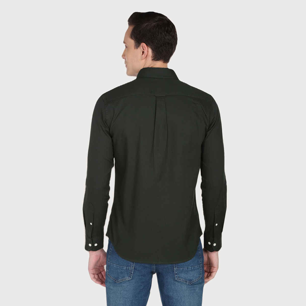 USPA Cotton Regular Fir Shirt For Man - Dark Green - M