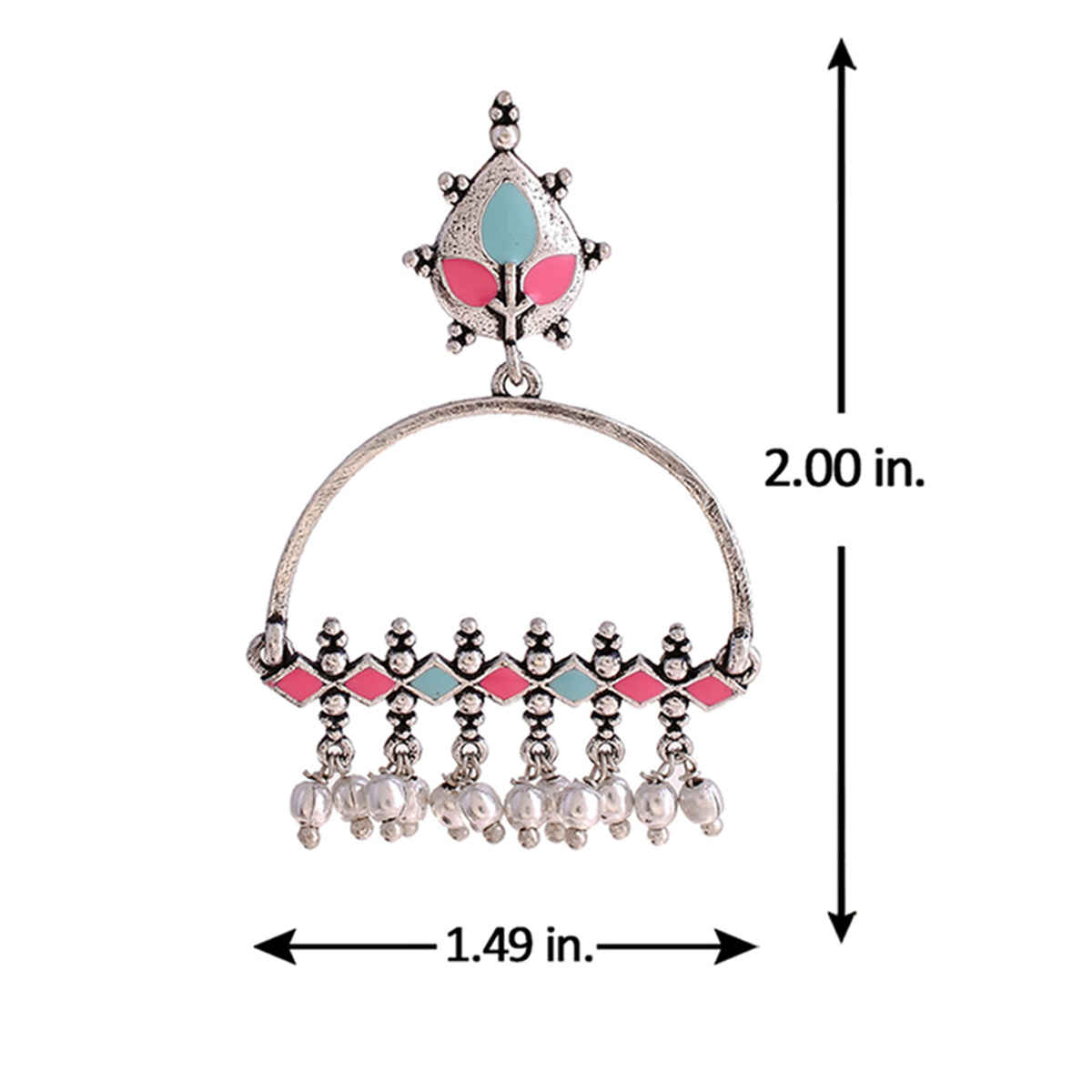 Voylla Bagh E Fiza Enamel Embellished Brass Earrings