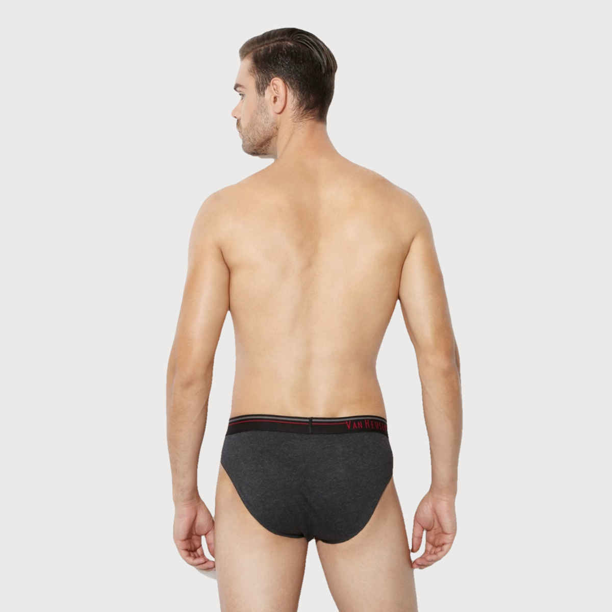 Van Heusen Men Pack Of 3 Anti Bacterial & Colour Fresh Briefs |Peat, Anthra Mel,Pure Black-S