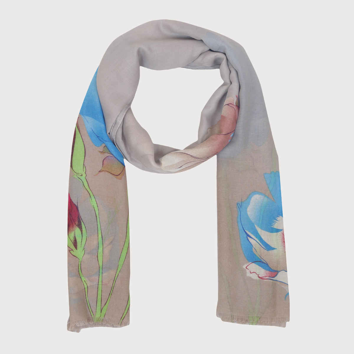Fabseasons Women's Floral Viscose Scarf | Blue