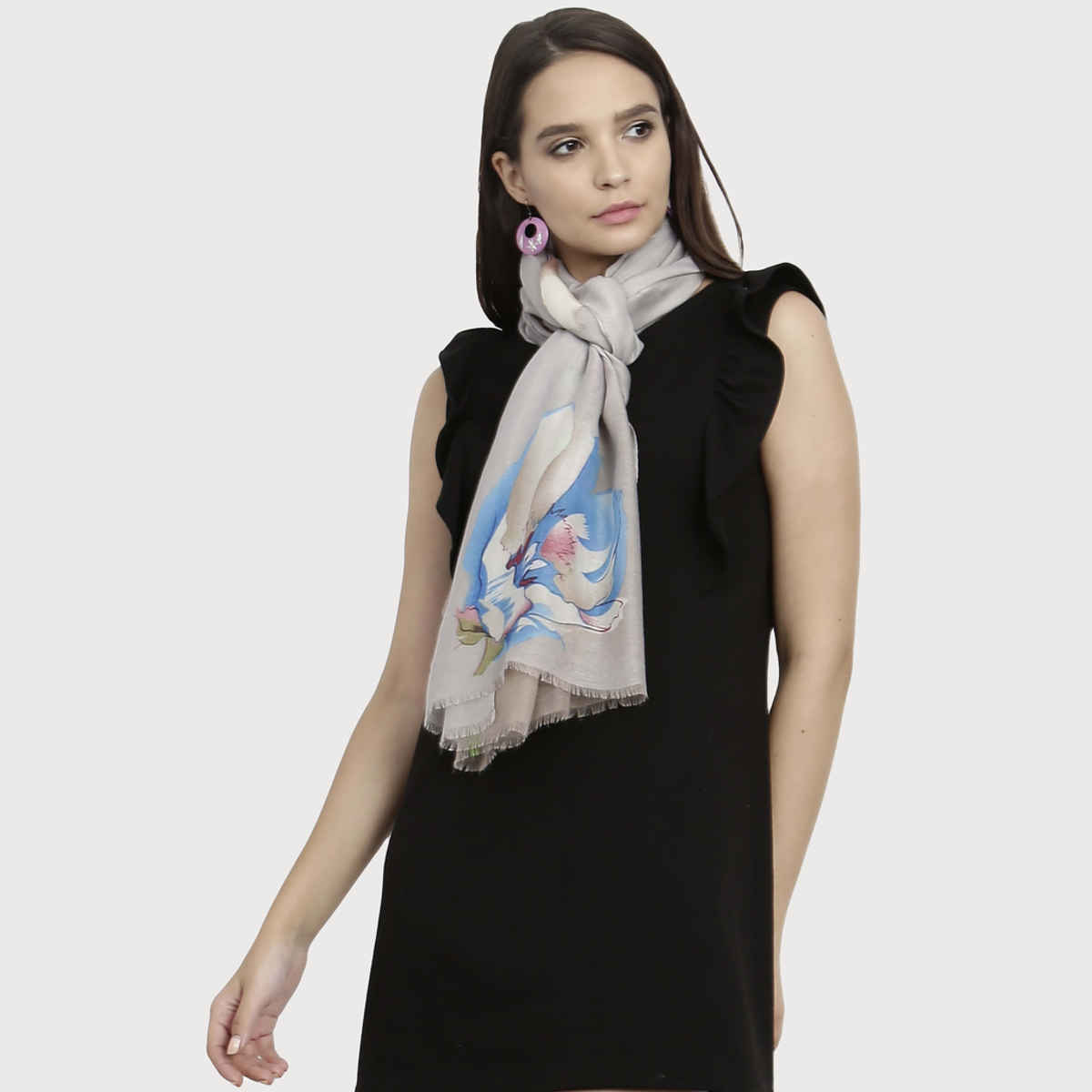Fabseasons Women's Floral Viscose Scarf | Blue