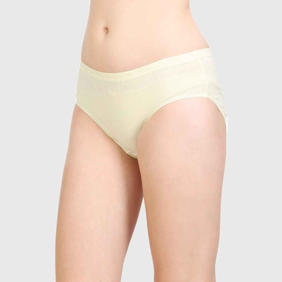 Bodycare Women 100% Cotton Classic Multicolored Plain Mid Rise Panty - Pack Of 3 - 2XL