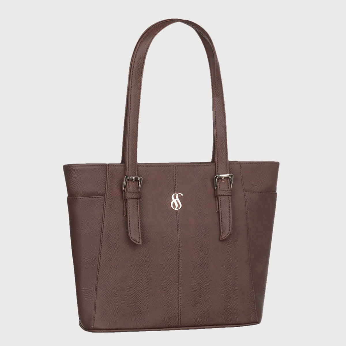 Fostelo Women's Vegan Leather Charlotte Handbags Shoulder Hobo Bag Ladies Purse | Brown | Large