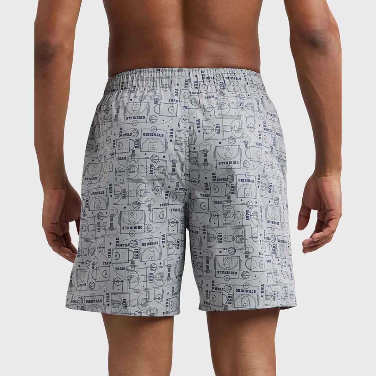 Jockey US57 Men's Super Combed Cotton Woven Printed Underwear Boxer|Side Pocket|PO2 | Multi Colour-XL