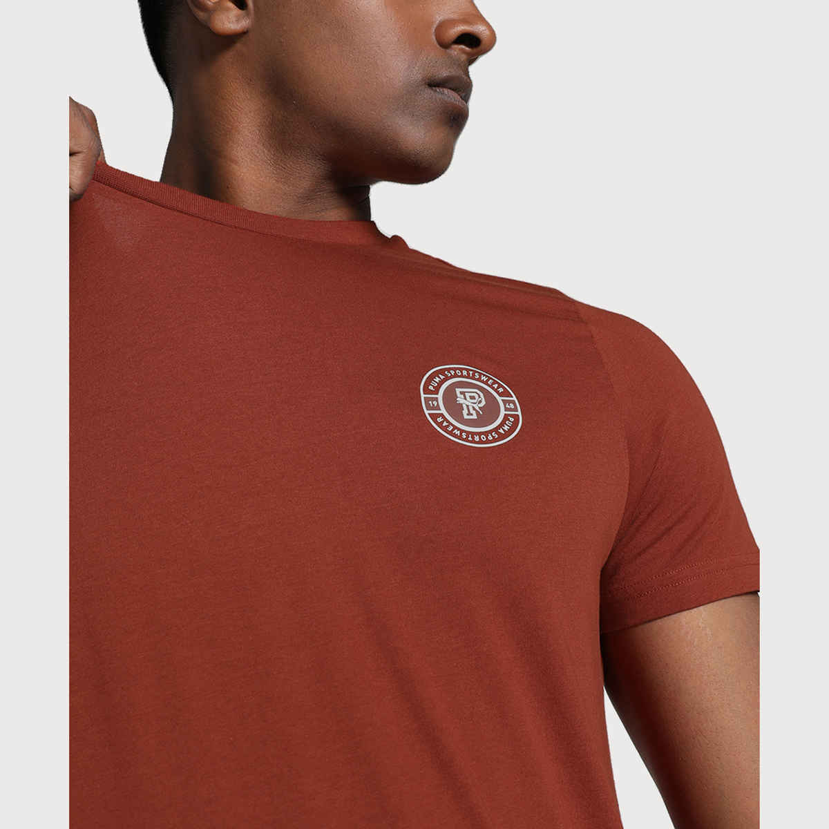 Puma Men's T-Shirt Round Graphic - Red | L