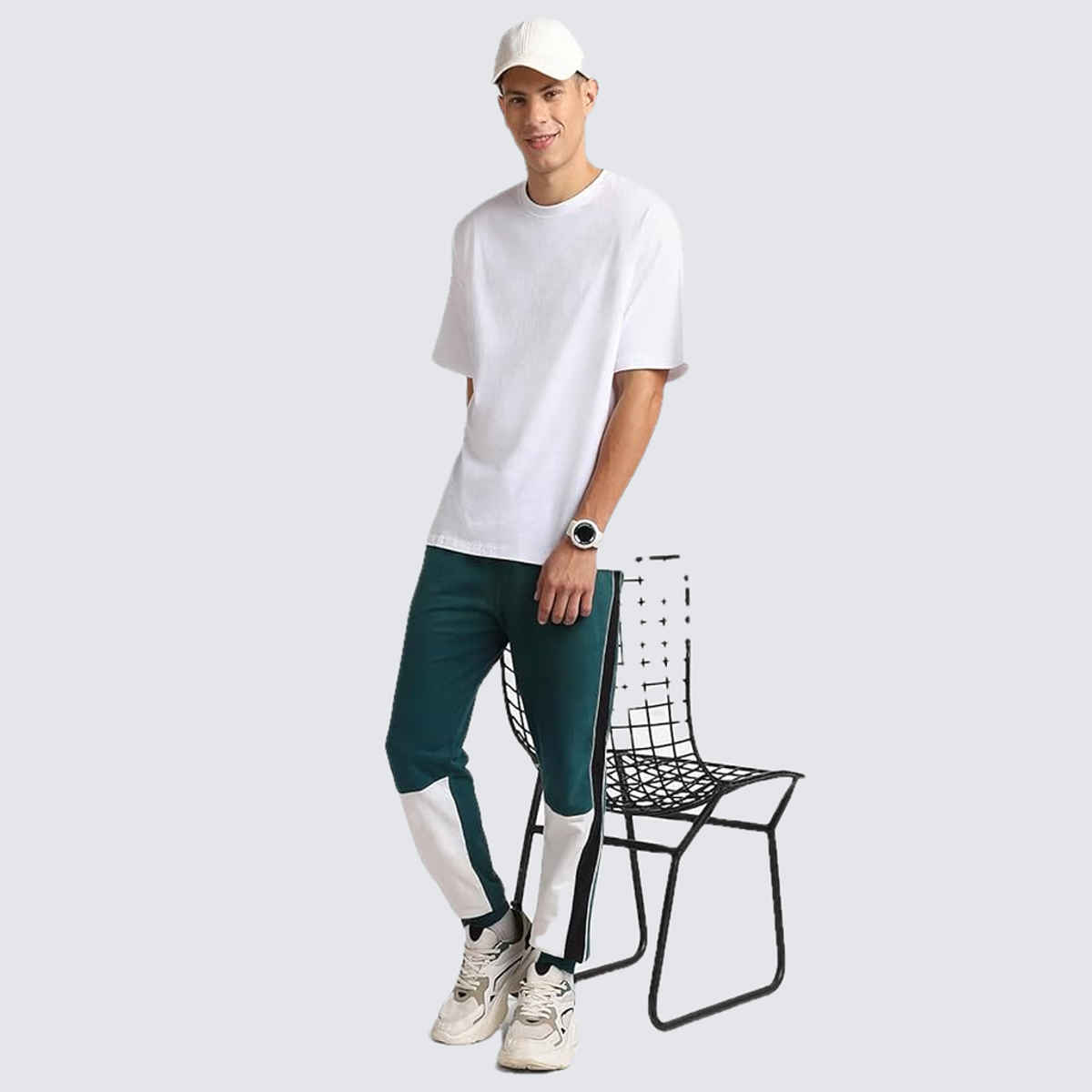 Nobero Men's Oversized Solid T-shirt | White - XL