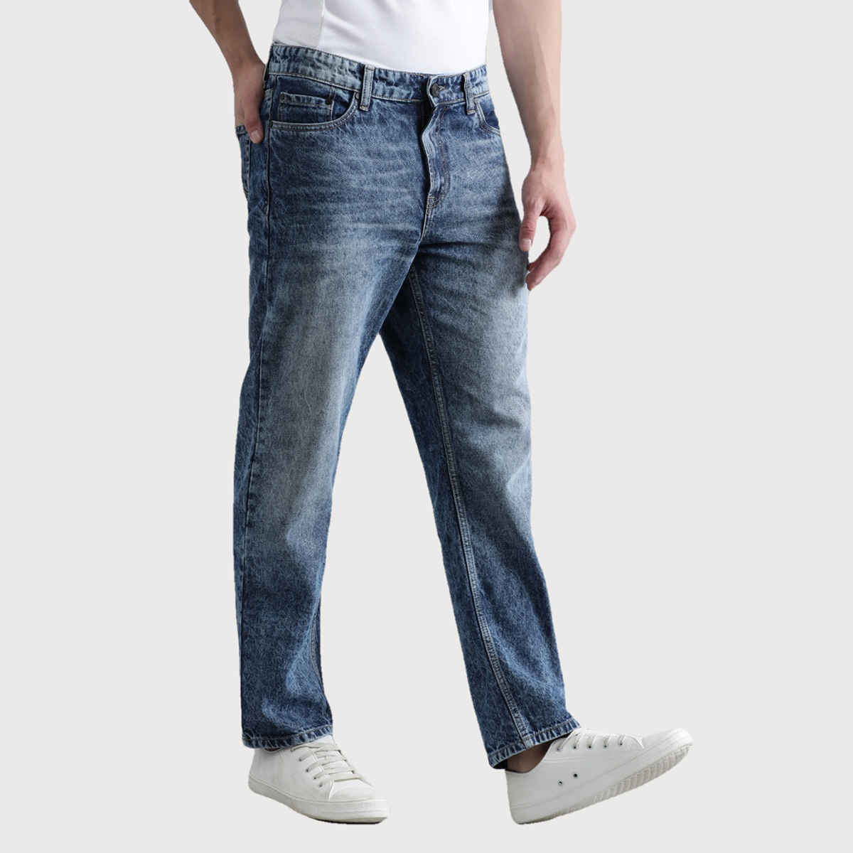 Bene Kleed Men's Relax Fit Jeans | Mid Blue 36