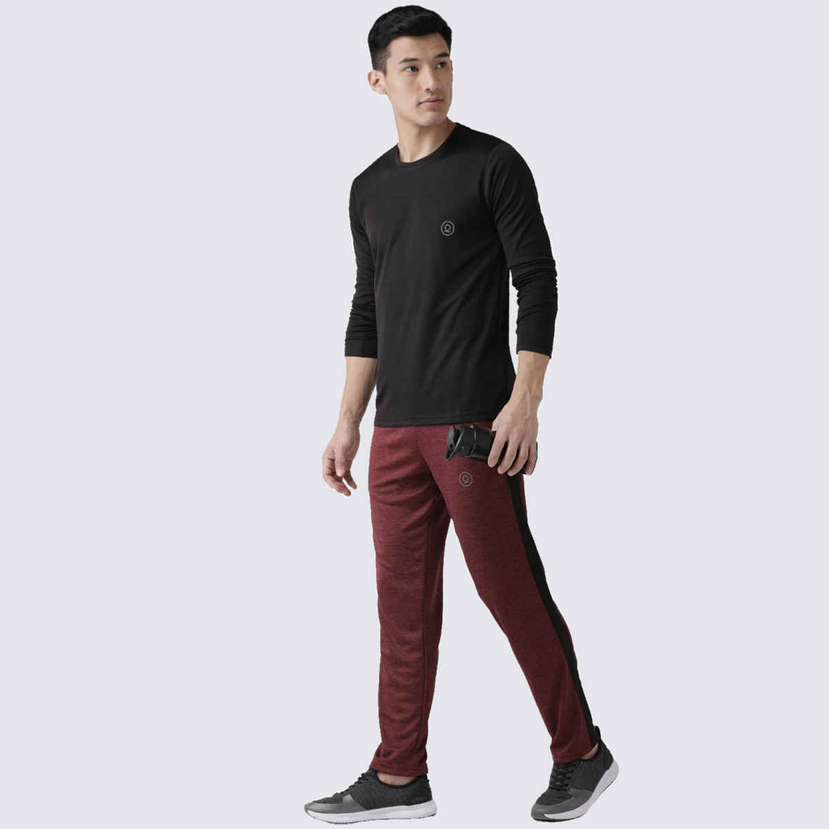 Chkokko Men's Gym Regular Fit Full Sleeves T-shirt | Black - S