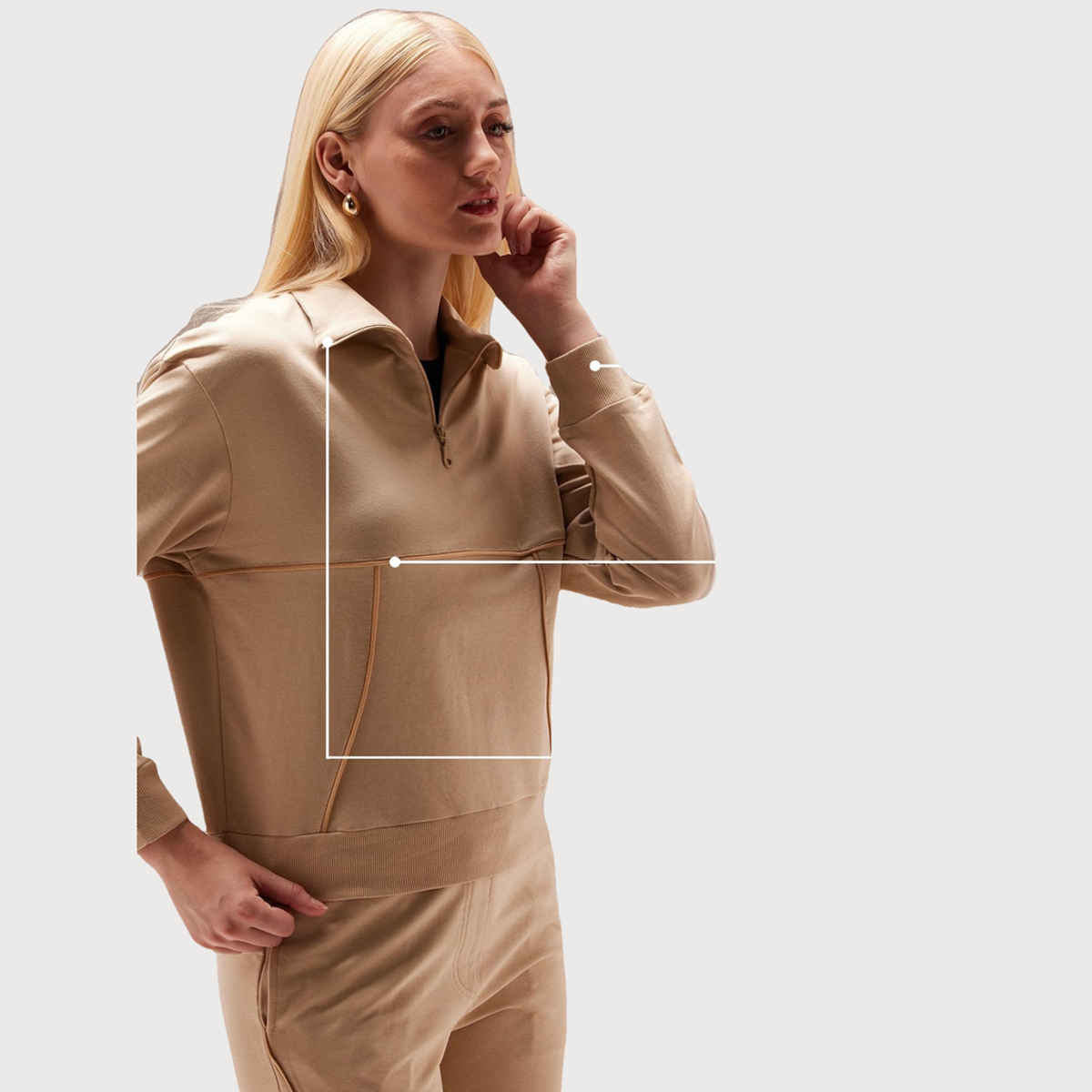 Cava Women's Sweatshirt Urban Q-zip | Beige - S