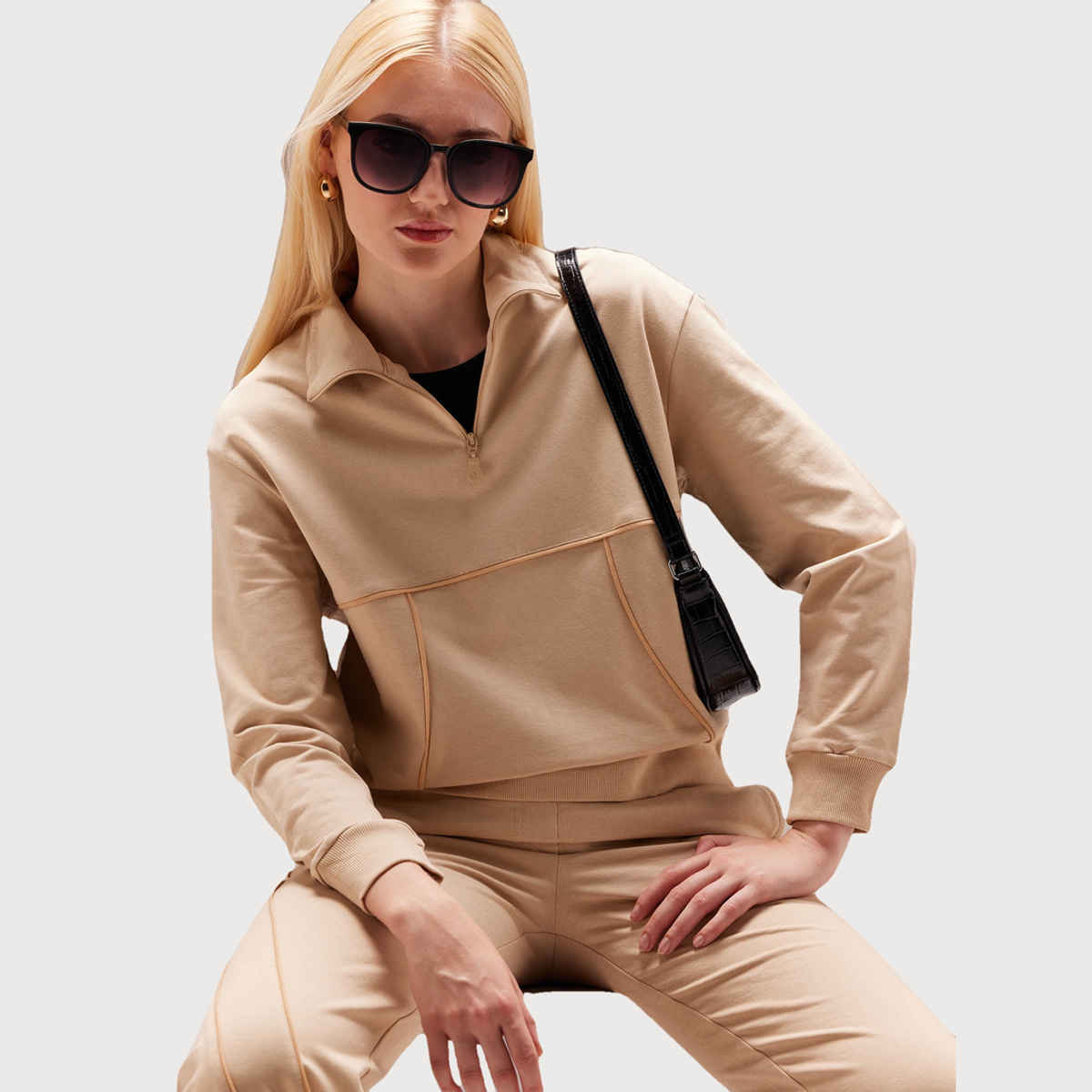 Cava Women's Sweatshirt Urban Q-zip | Beige - S