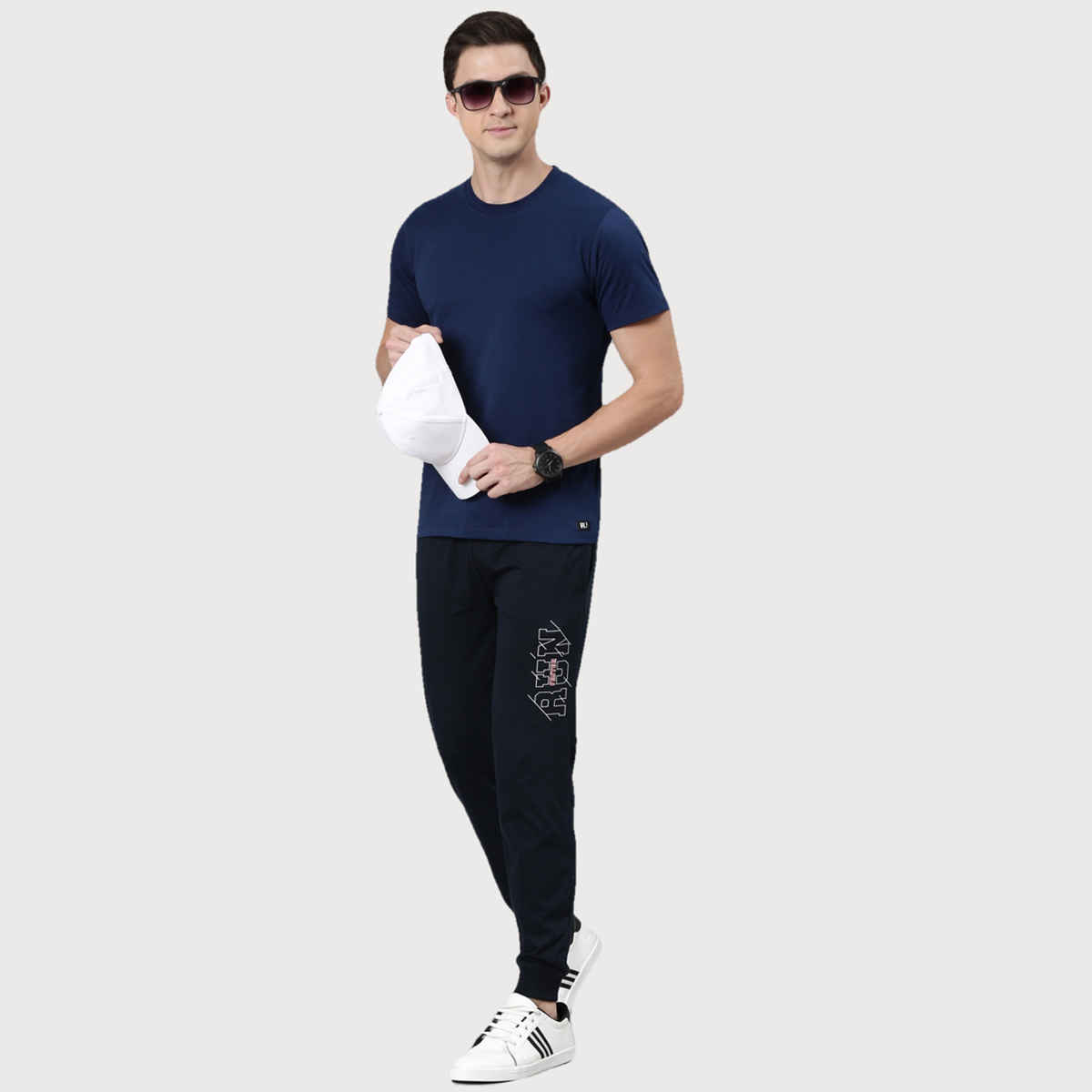 Rupa Jon Men's Round Neck T-Shirt Style | RJ 901 | Blue - L