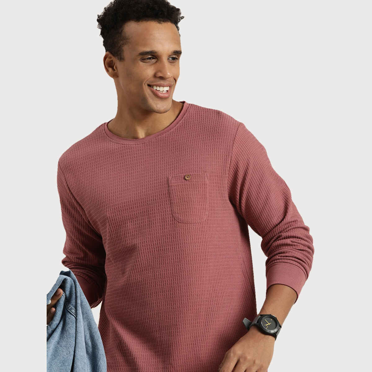 Dillinger Men's Long Sleeve T-shirts | DLGRFS031WRS | Withered Rose - L