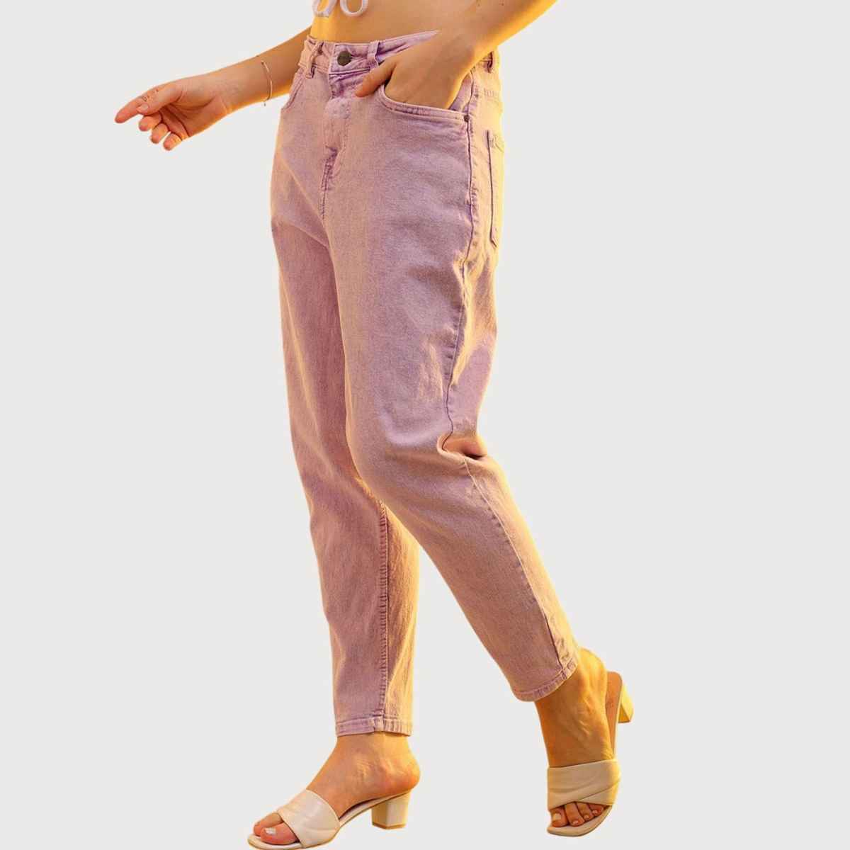Freehand Women's Overdye Mom Fit Jeans | Purple - 34