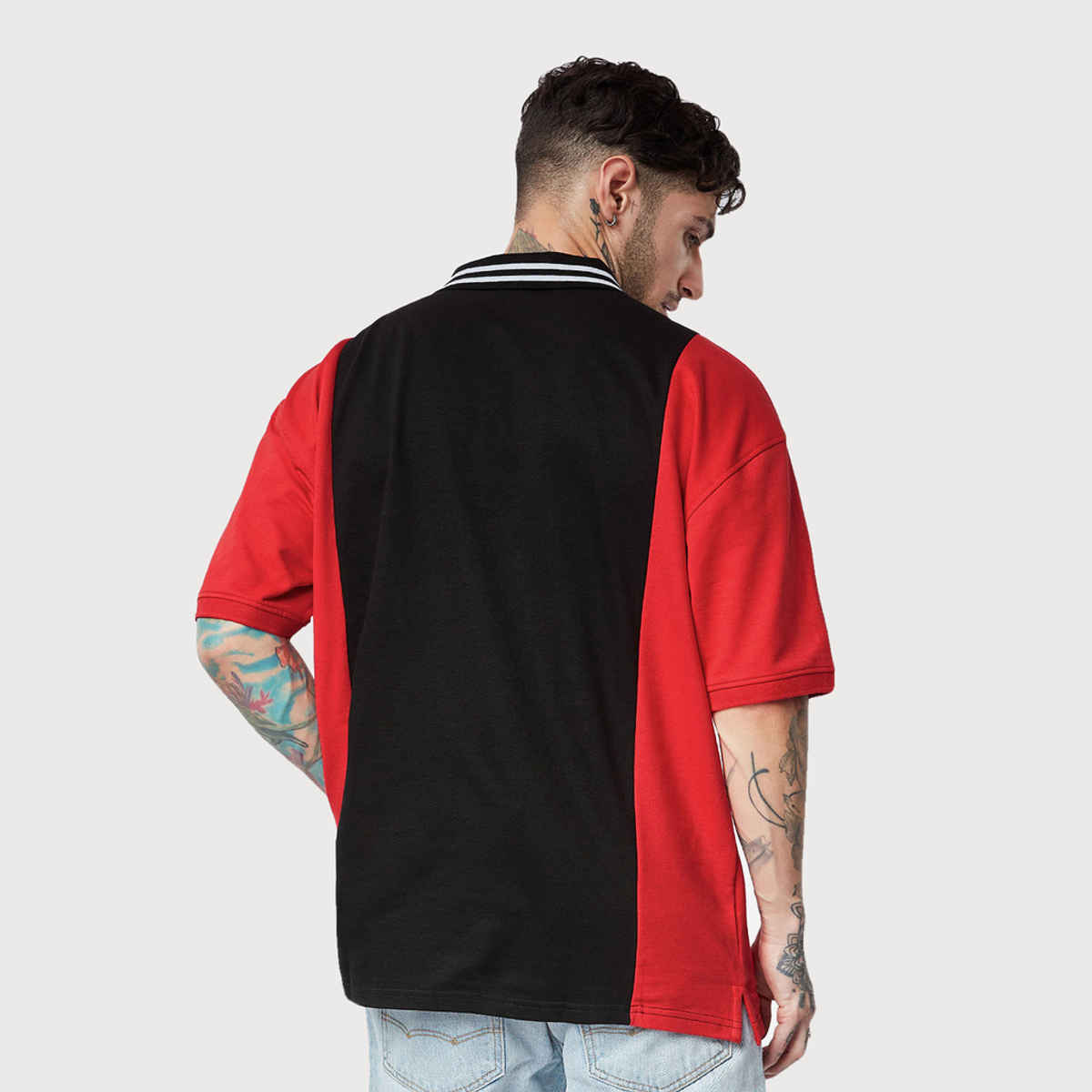 The Souled Store Men's Deadpool Logo Oversized Polo | Red - L