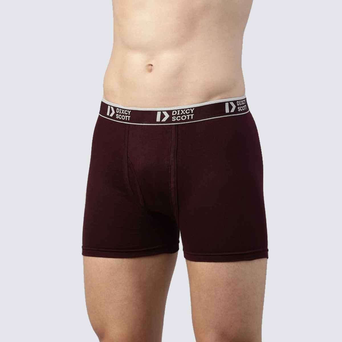 Dixcy Scott Originals MenS Long Cross Trunk Fit Solid Innerwear Outer Elastic Multicolor-Pack Of 3