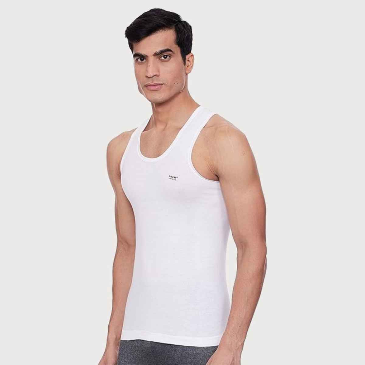 Lux Venus 100% Cotton Men's Vest - 85 cm | White